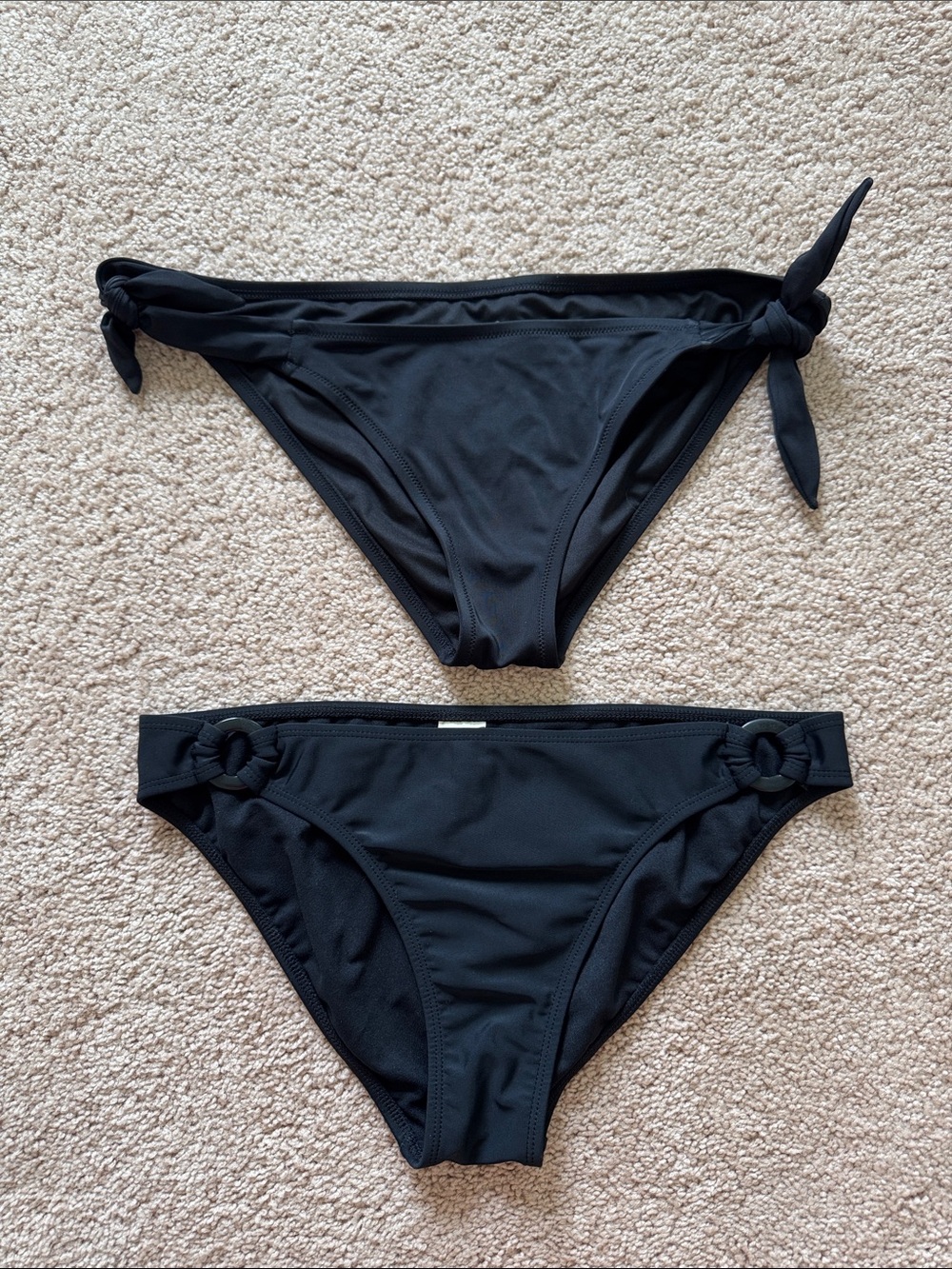 Two Classic style Black Bikini Bottoms